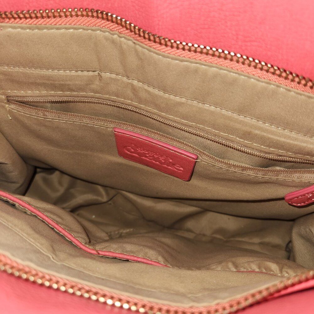 Hot Coral Pink Satchel Purse/ Tote - Picture 7 of 10